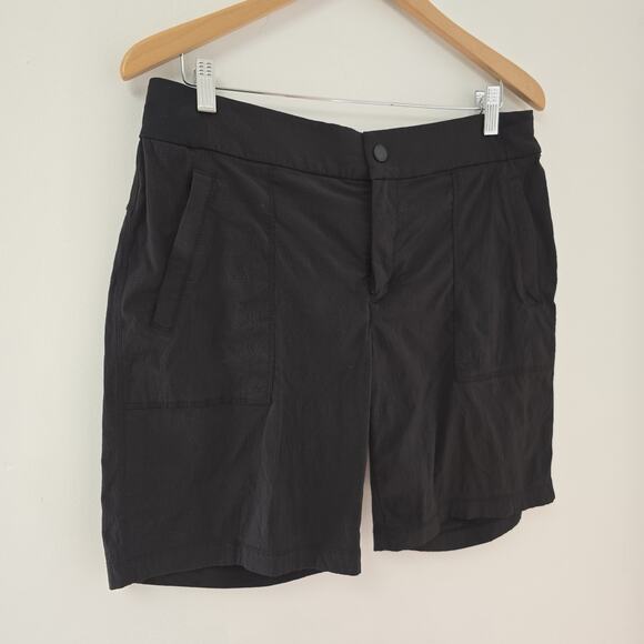 Athleta Trekkie Bermuda 2.0 Shorts Size 12 Black Quick Dry Pockets Hiking UPF30+ - Picture 4 of 10